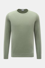 von Braun Cashmere Rundhalspullover salbei, Slim Fit, feines Strickbild, weicher Griff, Rundhalsausschnitt, flexible Rippbündchen, Frontaufnahme, reiner Cashmere.