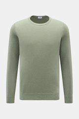 von Braun Cashmere Rundhalspullover salbei, Slim Fit, feines Strickbild, weicher Griff, Rundhalsausschnitt, flexible Rippbündchen, Frontaufnahme, reiner Cashmere.