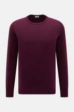 von Braun Cashmere Rundhalspullover bordeaux, Slim Fit, feines Strickbild, weicher Griff, reiner Cashmere, Rundhalsausschnitt, flexible Rippbündchen, Frontansicht.