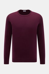 von Braun Cashmere Rundhalspullover bordeaux, Slim Fit, feines Strickbild, weicher Griff, reiner Cashmere, Rundhalsausschnitt, flexible Rippbündchen, Frontansicht.
