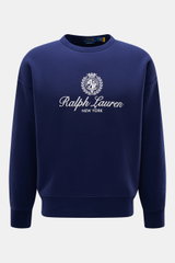 Polo Ralph Lauren Sweatshirt navy, Frontalaufnahme, Rundhalsausschnitt, Oversized Fit, Baumwolle-Microfaser-Mix, weicher Griff, Stitching Brust, Rippbündchen, softe Innenseite.