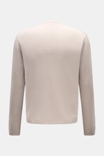 Back view of 04651/ A trip in a bag Rundhalspullover 'Knit Terry Crew' hellgrau in fine bouclé-knit terry fabric with slim fit, round neckline, flexible rib cuffs, cotton and microfiber blend, and lightly textured feel. Markante Frottee-Optik: Der feine B