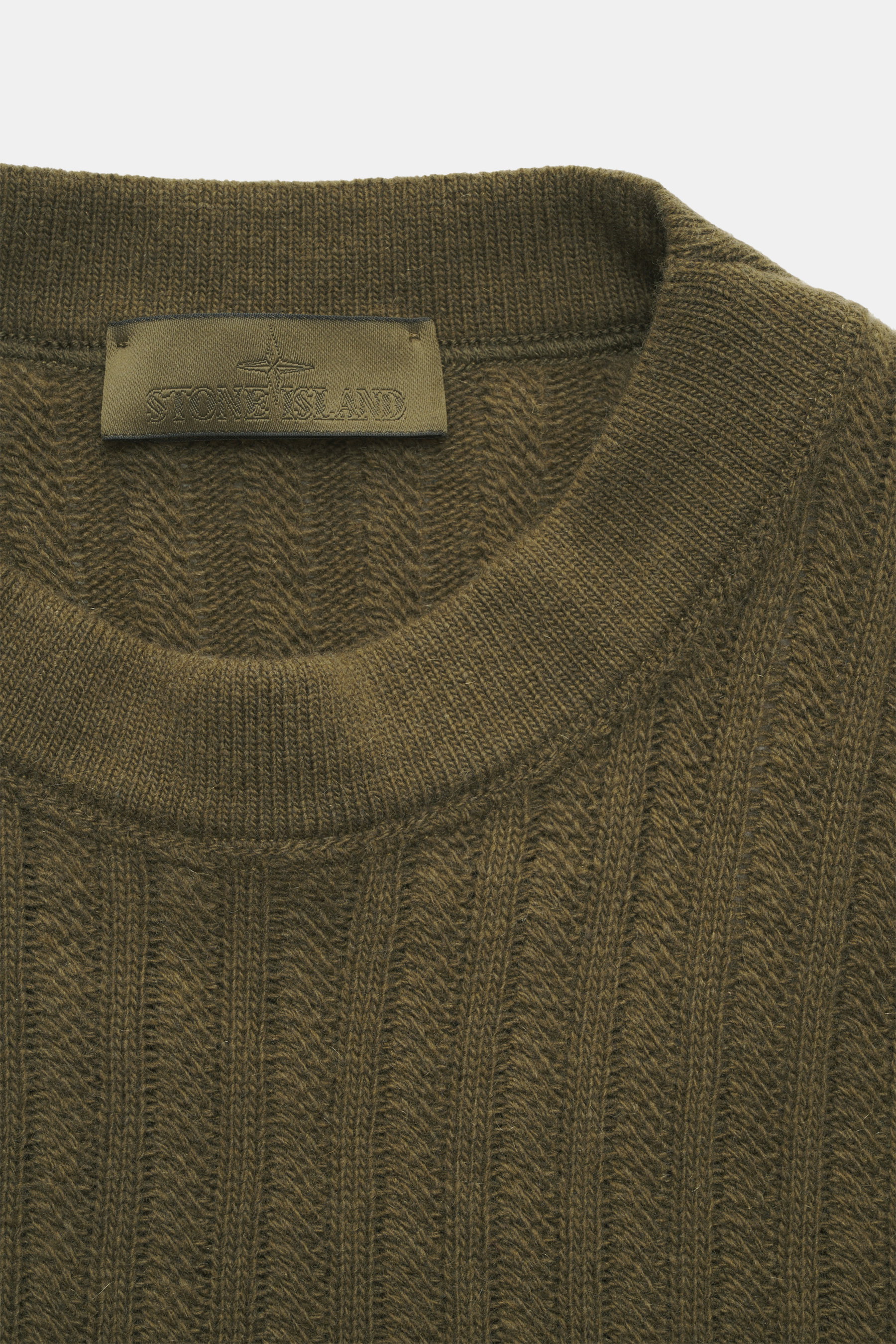 STONE ISLAND crew neck sweater 'Ghost Piece' olive