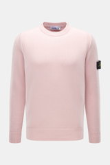 Front view of Stone Island Crew Neck Sweater 'Lambswool' rose in soft pink, made of virgin wool and microfiber with a slim fit and ribbed cuffs.

Description: <p>Stylish essential for the cold season: This casual sweater by STONE ISLAND made of a warm woo