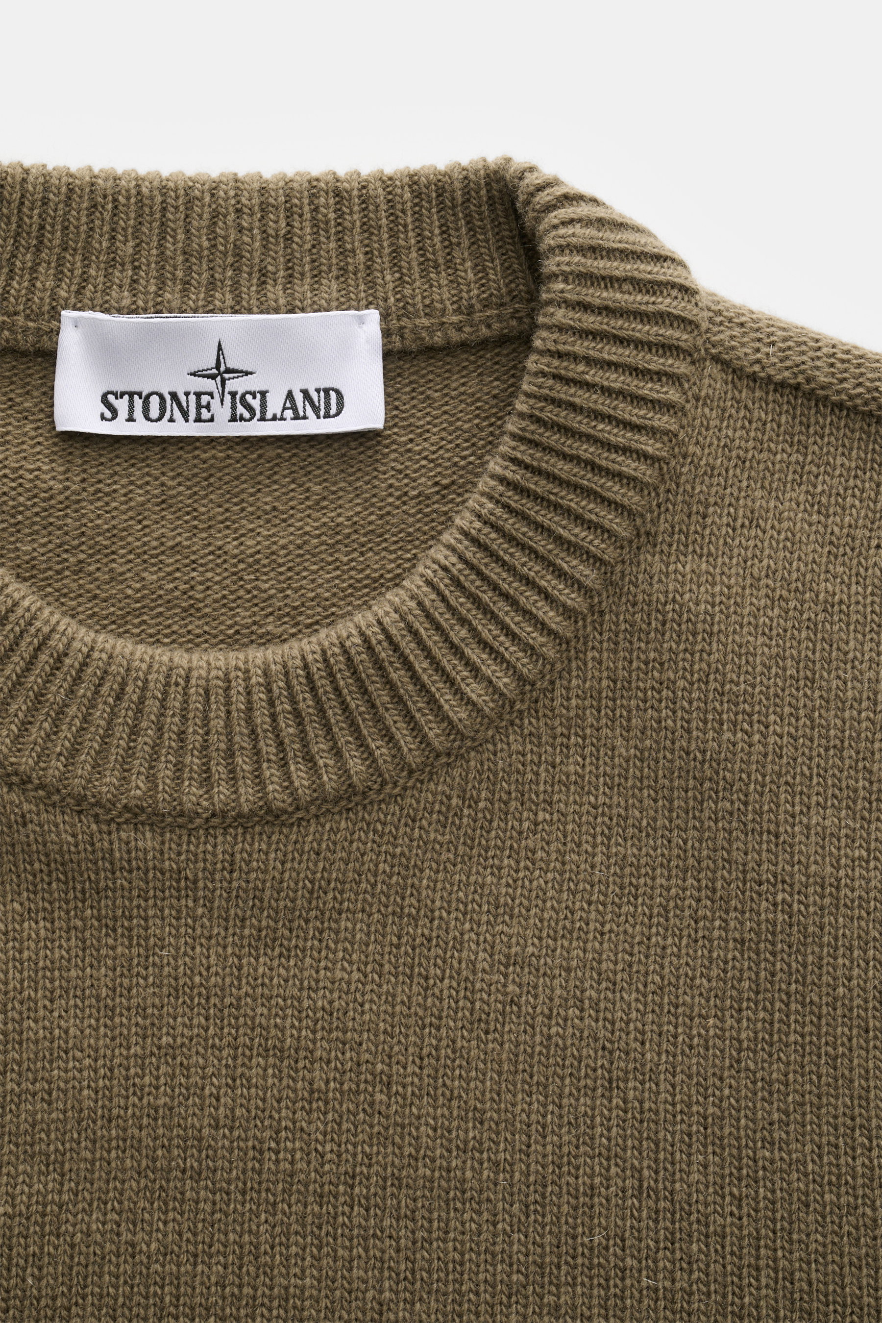 STONE ISLAND Crew Neck Sweater 'Lambswool' grey green