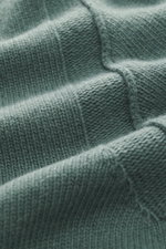 Close-up front view of the Stone Island Crew Neck Sweater 'Lambswool' grey green showing detailed link-knit texture and ribbed cuffs. 

Description: 
<p>Stylish essential for the cold season: This casual sweater by STONE ISLAND made of a warm wool blend i