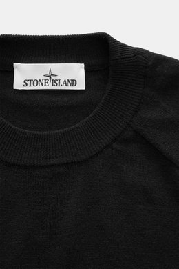 Stone Island Rundhalspullover 'Stretchwool' schwarz
