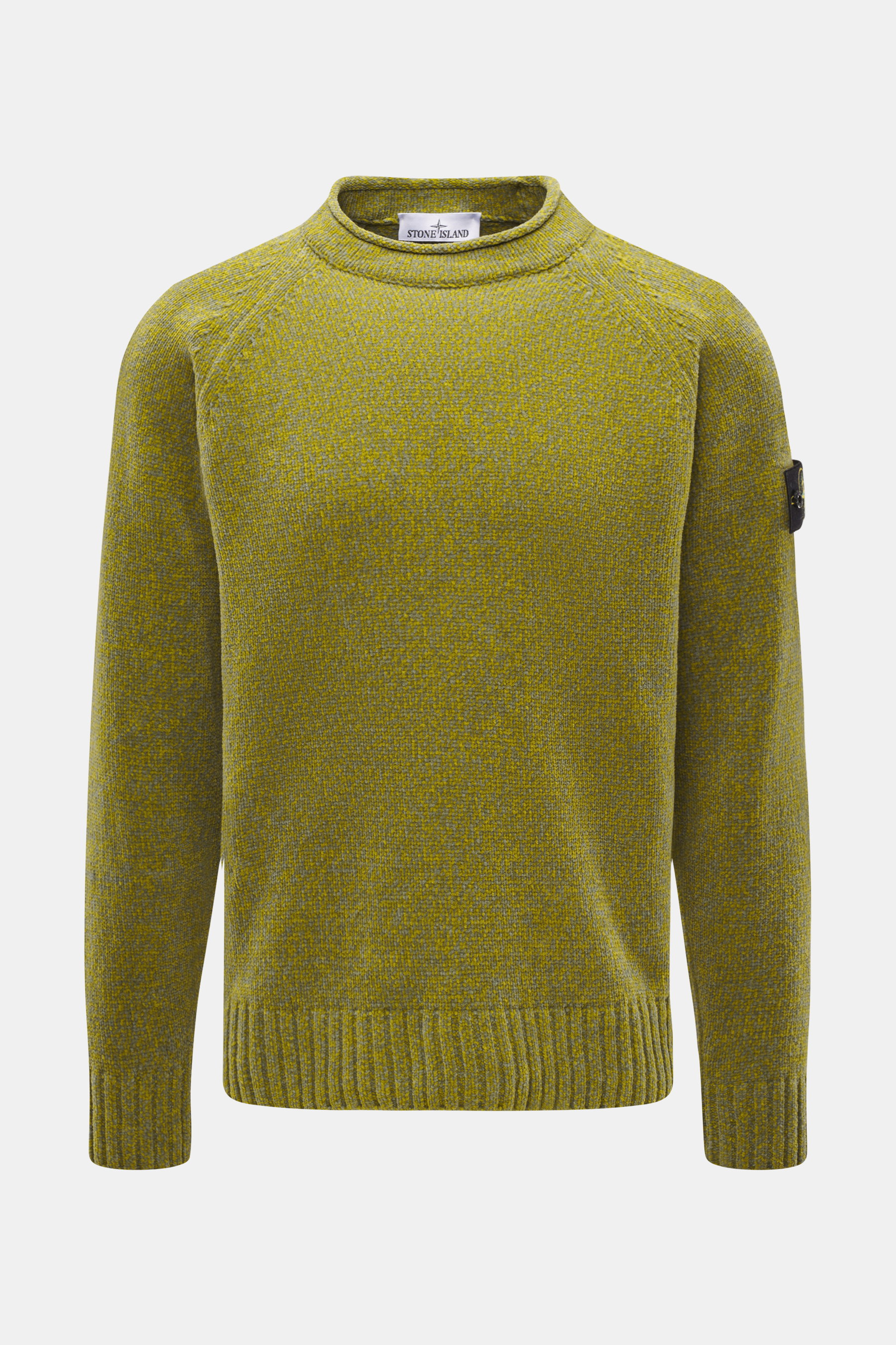 Stone Island Rundhalspullover 'Chenille' oliv/graugrün meliert