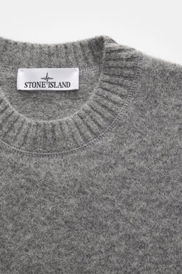 Stone Island Rundhalspullover grau meliert