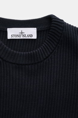 Stone Island Rundhalspullover 'Full Rib' dark navy