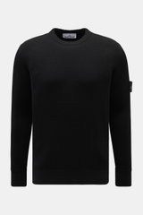 Stone Island Rundhalspullover 'Full Rib' schwarz