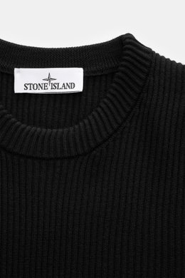 Stone Island Rundhalspullover 'Full Rib' schwarz