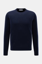 Malo Cashmere Rundhalspullover navy, frontale Ansicht, reiner Cashmere, feines Strickbild, Rundhalsausschnitt, Regular Fit, weicher Griff, Rippbündchen.