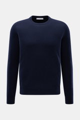 Malo Cashmere Rundhalspullover navy, frontale Ansicht, reiner Cashmere, feines Strickbild, Rundhalsausschnitt, Regular Fit, weicher Griff, Rippbündchen.
