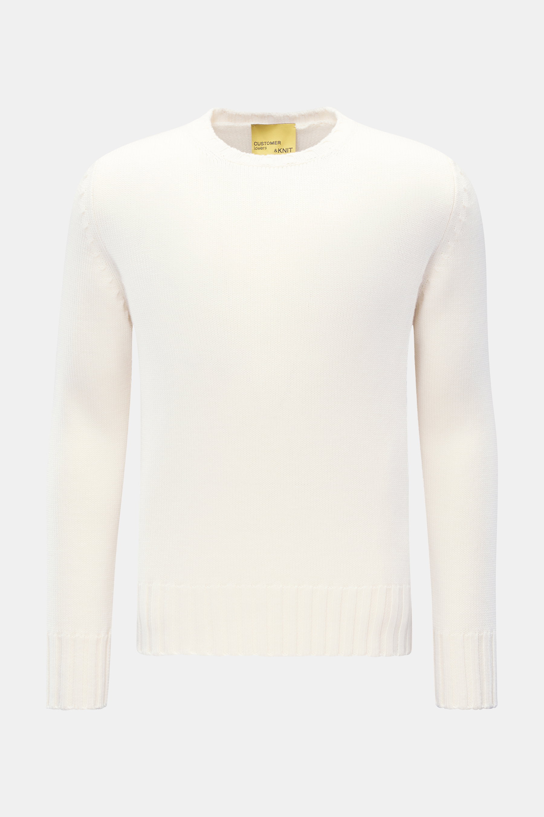 B.F. Knitwear Merino Rundhalspullover offwhite