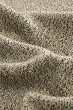Jacquemus Merino crew neck sweater multicolor close-up from above showing elastic merino wool, soft touch, medium-fine knit, regular fit, crew neckline, logo detail on back, ribbed cuffs.