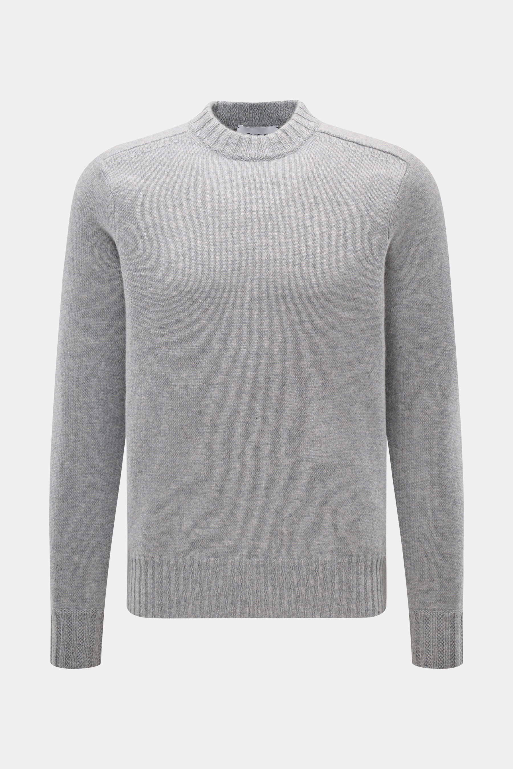 FTC Cashmere Rundhalspullover grau meliert