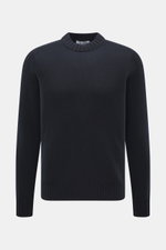 FTC Cashmere Rundhalspullover navy, Vorderansicht, Slim Fit, reiner, OEKO-TEX®-zertifizierter Cashmere, Rundhalsausschnitt, Rippbündchen, mittelfeines Strickbild.