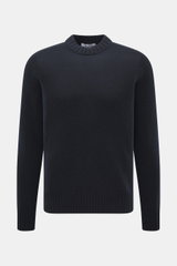 FTC Cashmere Rundhalspullover navy, Vorderansicht, Slim Fit, reiner, OEKO-TEX®-zertifizierter Cashmere, Rundhalsausschnitt, Rippbündchen, mittelfeines Strickbild.