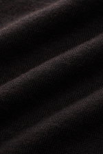 Close-up front view of FTC Fine knit crew neck jumper dark brown showing very fine knit texture, soft feel, ribbed bands, slim fit, made from cashmere and lyocell, OEKO-TEX® Standard 100 certified.