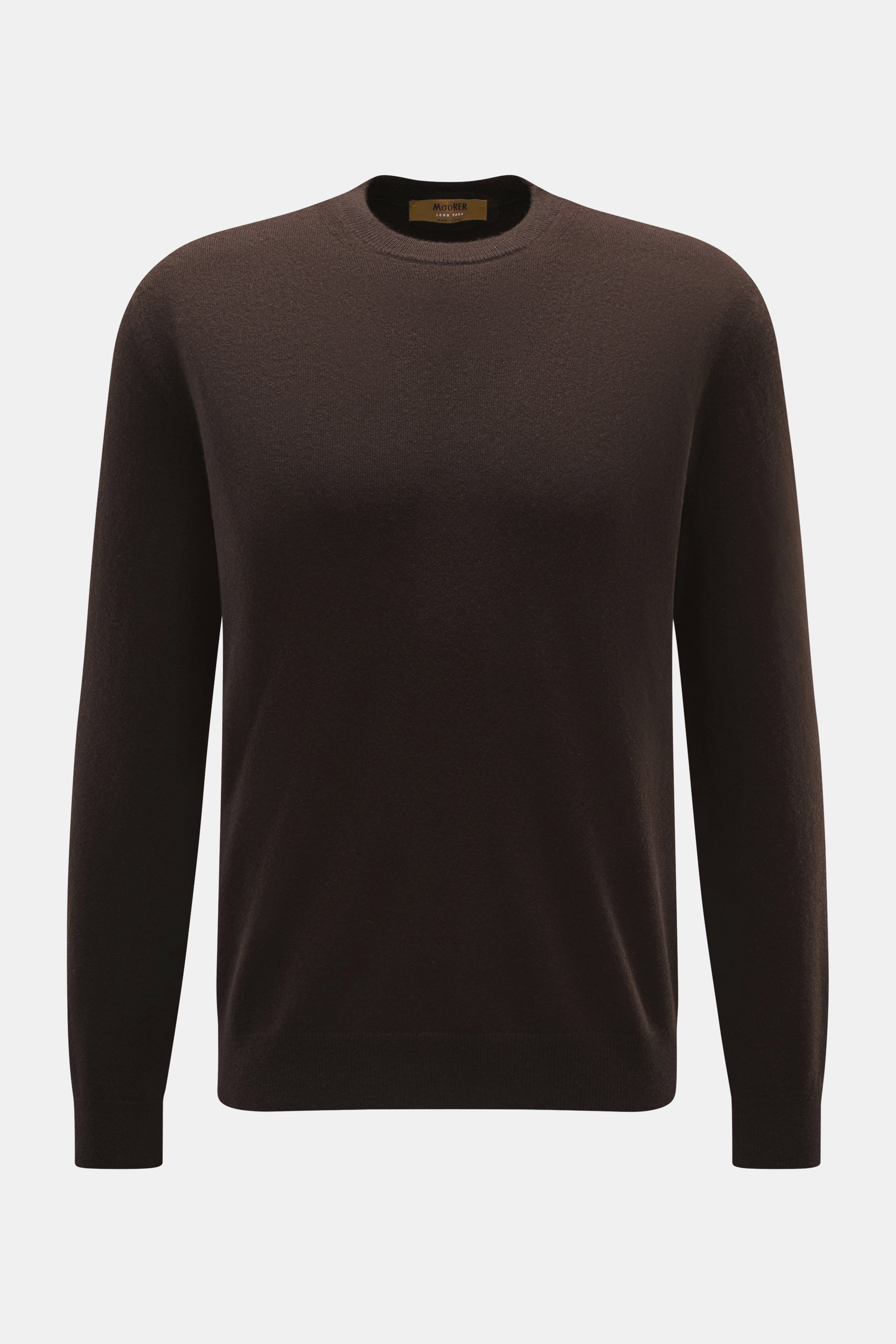 Moorer Cashmere Rundhalspullover 'Orvieto-WY' dunkelbraun
