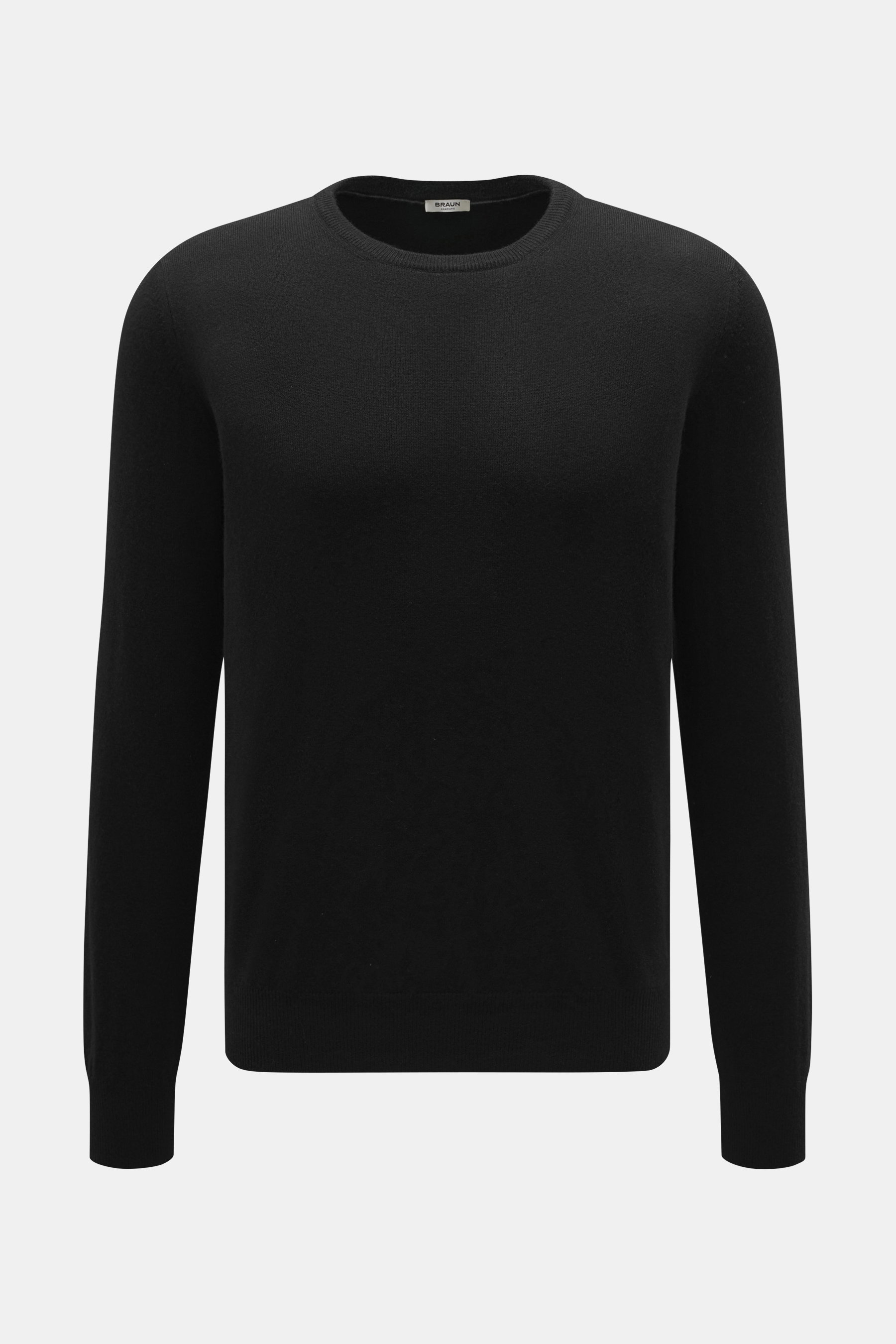 Cashmere Rundhalspullover schwarz