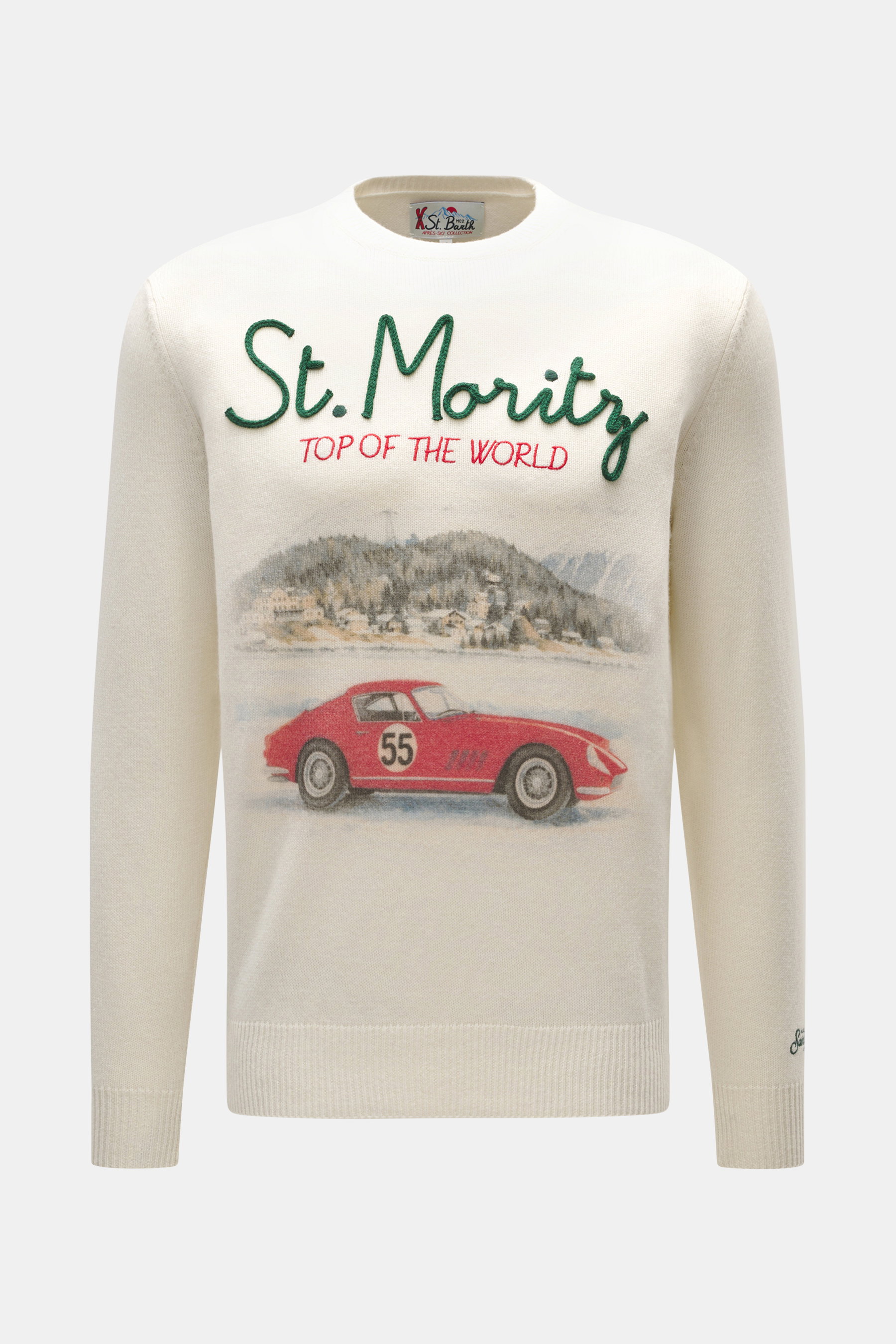 MC2 Saint Barth Rundhals-Pullover 'Heron Print' creme/multicolor