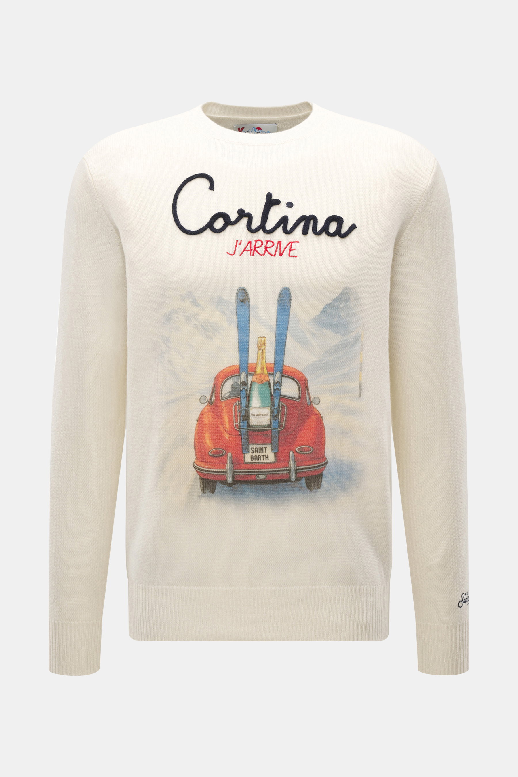 MC2 Saint Barth Rundhals-Pullover 'Heron Print' creme/multicolor