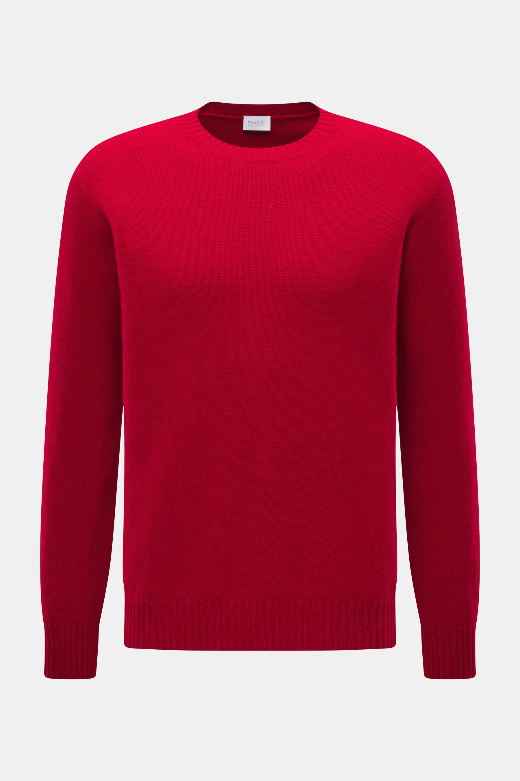 04651/ A trip in a bag Cashmere Rundhalspullover 'Extreme Cashmere Crew' rot, Slim Fit, nahtlos, feines Strickbild, weich, Frontansicht