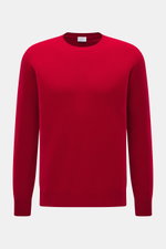 04651/ A trip in a bag Cashmere Rundhalspullover 'Extreme Cashmere Crew' rot, Slim Fit, nahtlos, feines Strickbild, weich, Frontansicht