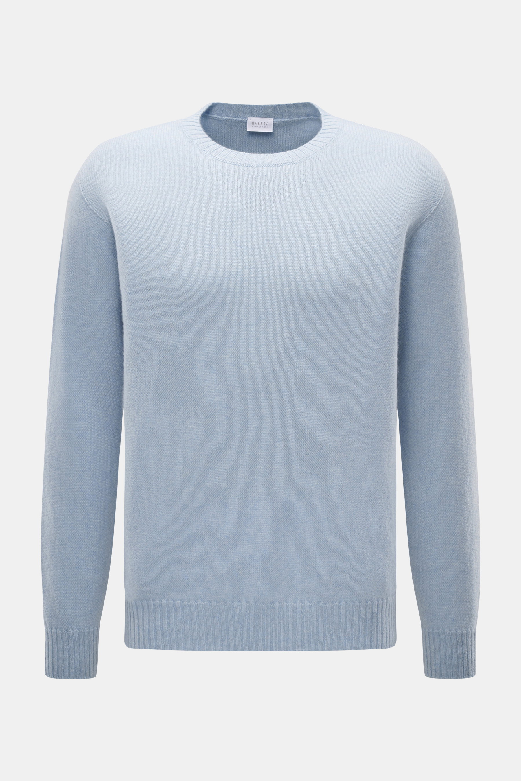 04651/ A trip in a bag Cashmere Rundhalspullover 'Extreme Cashmere Crew' hellblau