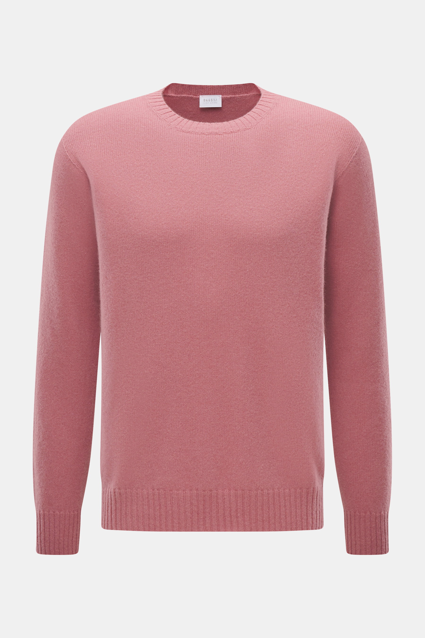 04651/ A trip in a bag Cashmere Rundhalspullover 'Extreme Cashmere Crew' mauve, Slim Fit, feiner Strick, Rundhalsausschnitt, von vorne fotografiert.