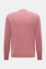 Rückansicht des 04651/ A trip in a bag Cashmere Rundhalspullover 'Extreme Cashmere Crew' mauve aus reinem Cashmere, Slim Fit mit Rundhalsausschnitt.