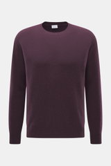04651/ A trip in a bag Cashmere Rundhalspullover 'Extreme Cashmere Crew' violett, Slim Fit, feines Strickbild, Rundhalsausschnitt, frontal fotografiert.