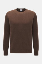 Brauner 04651/ A trip in a bag Cashmere Rundhalspullover 'Extreme Cashmere Crew' in Slim Fit, feinem Strick, Rundhalsausschnitt, flexible Rippbündchen, frontal fotografiert.