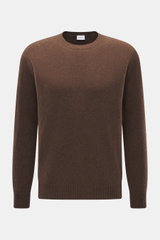 Brauner 04651/ A trip in a bag Cashmere Rundhalspullover 'Extreme Cashmere Crew' in Slim Fit, feinem Strick, Rundhalsausschnitt, flexible Rippbündchen, frontal fotografiert.