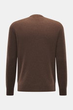 Brauner 04651/ A trip in a bag Cashmere Rundhalspullover 'Extreme Cashmere Crew' in Slim Fit, feiner Strick, nahtlos, Rückansicht mit Rundhalsausschnitt.