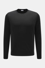 von Braun Merino Feinstrick-Rundhalspullover schwarz