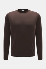 von Braun Merino Feinstrick-Rundhalspullover dunkelbraun