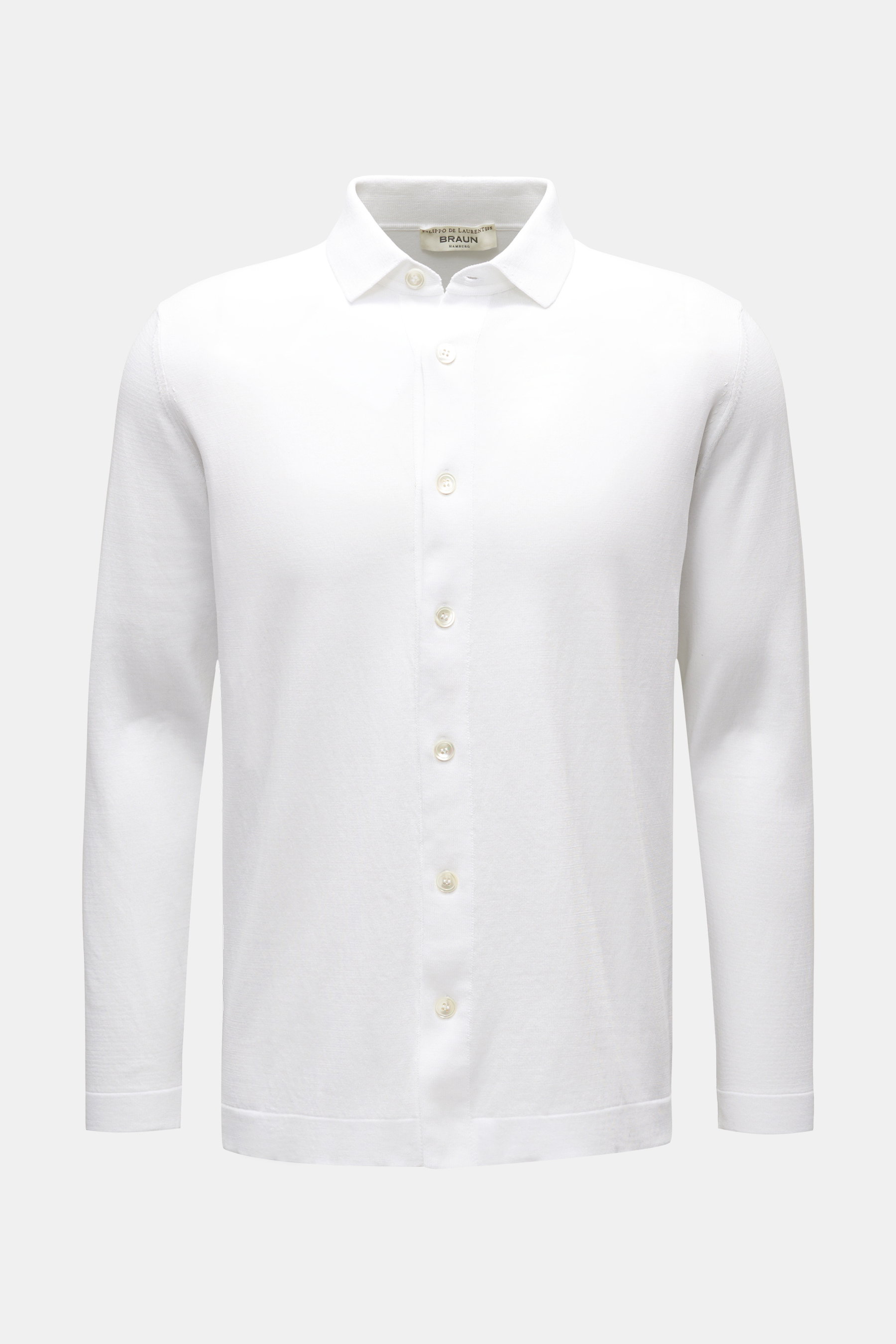 Filippo de Laurentiis Strickhemd schmaler Kragen off-white