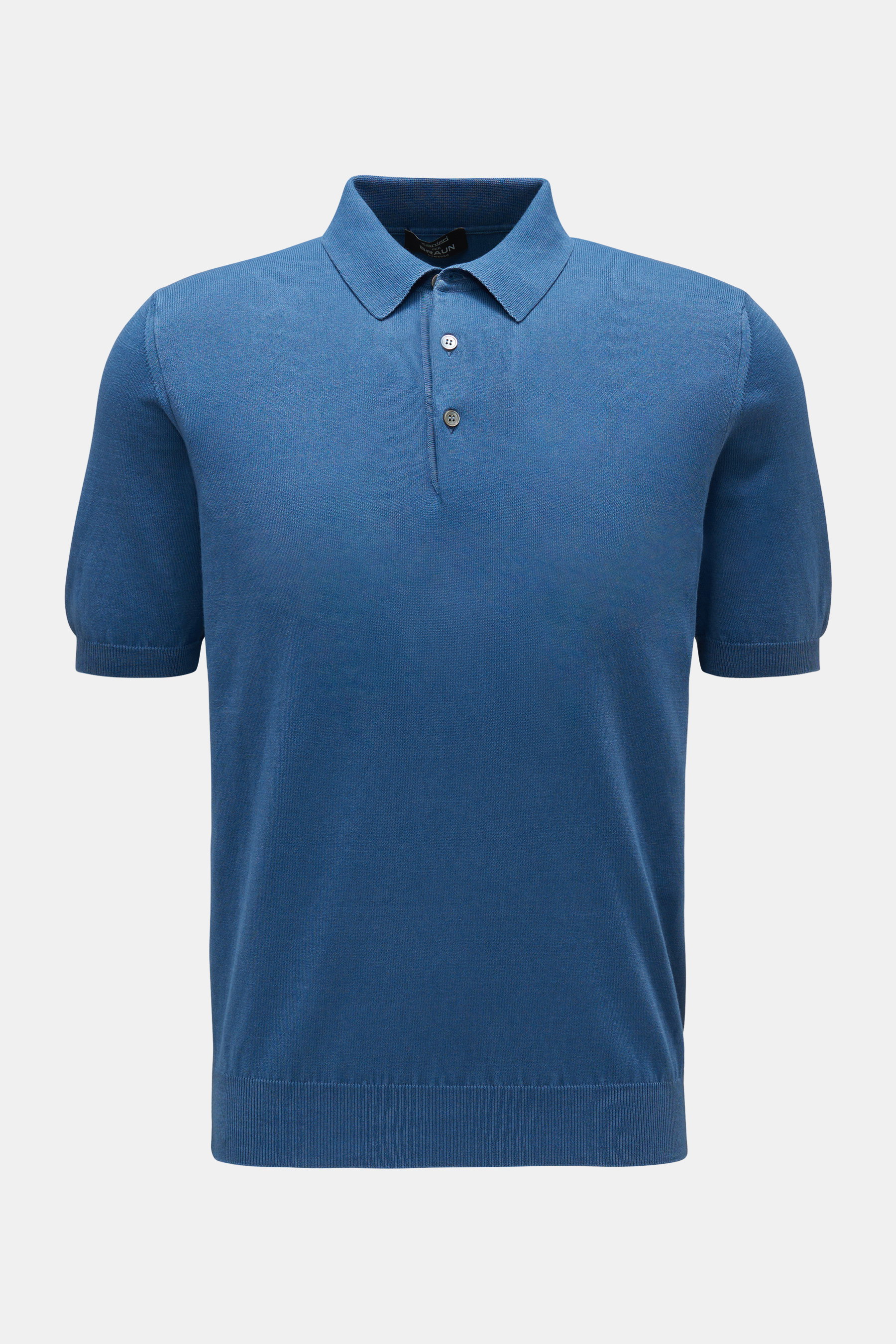 Zanieri Kurzarm-Strickpolo graublau
