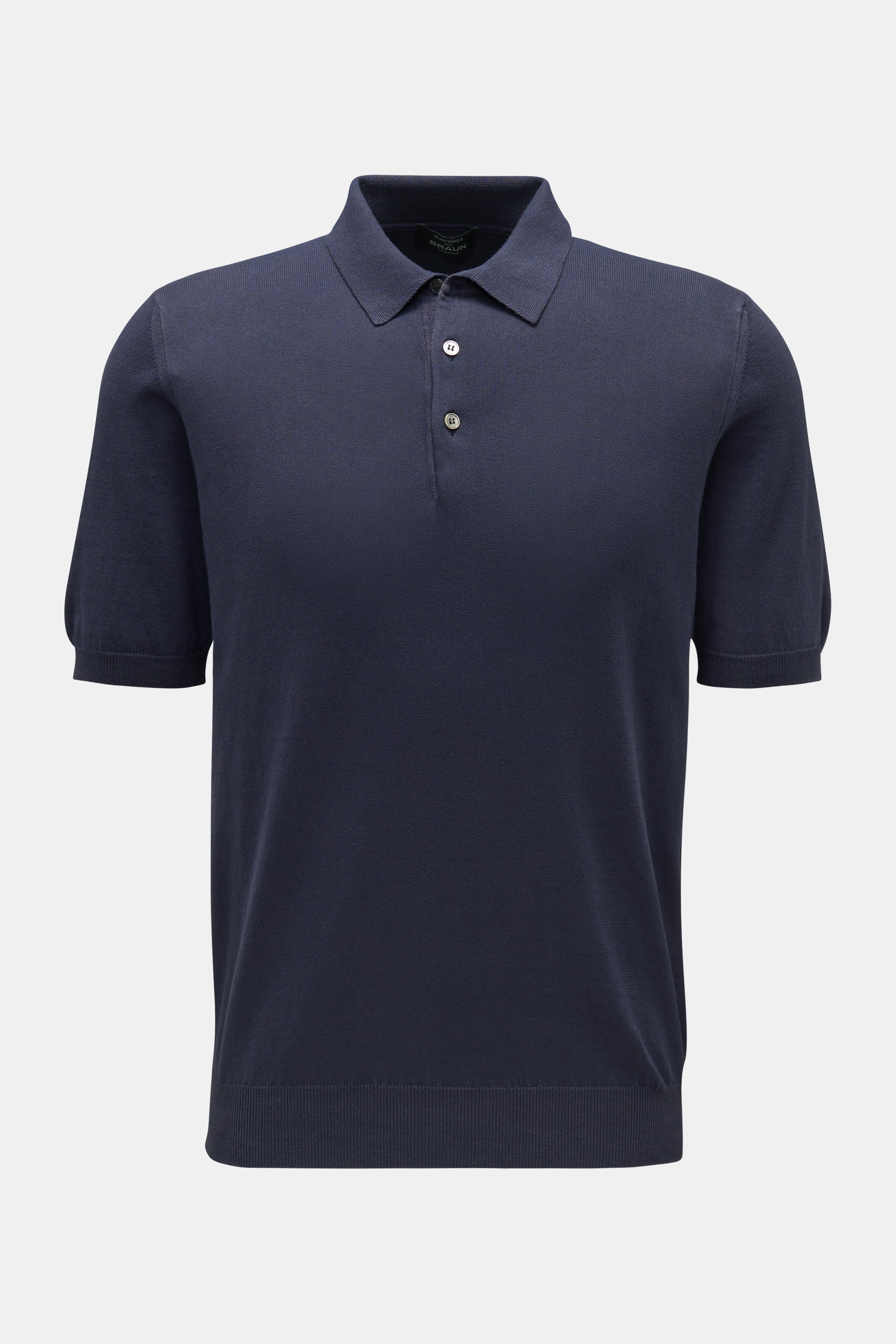 Zanieri Kurzarm-Strickpolo navy
