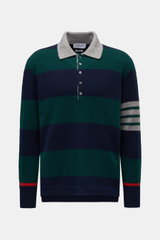 Thom Browne Strickpolo grün/blau gestreift