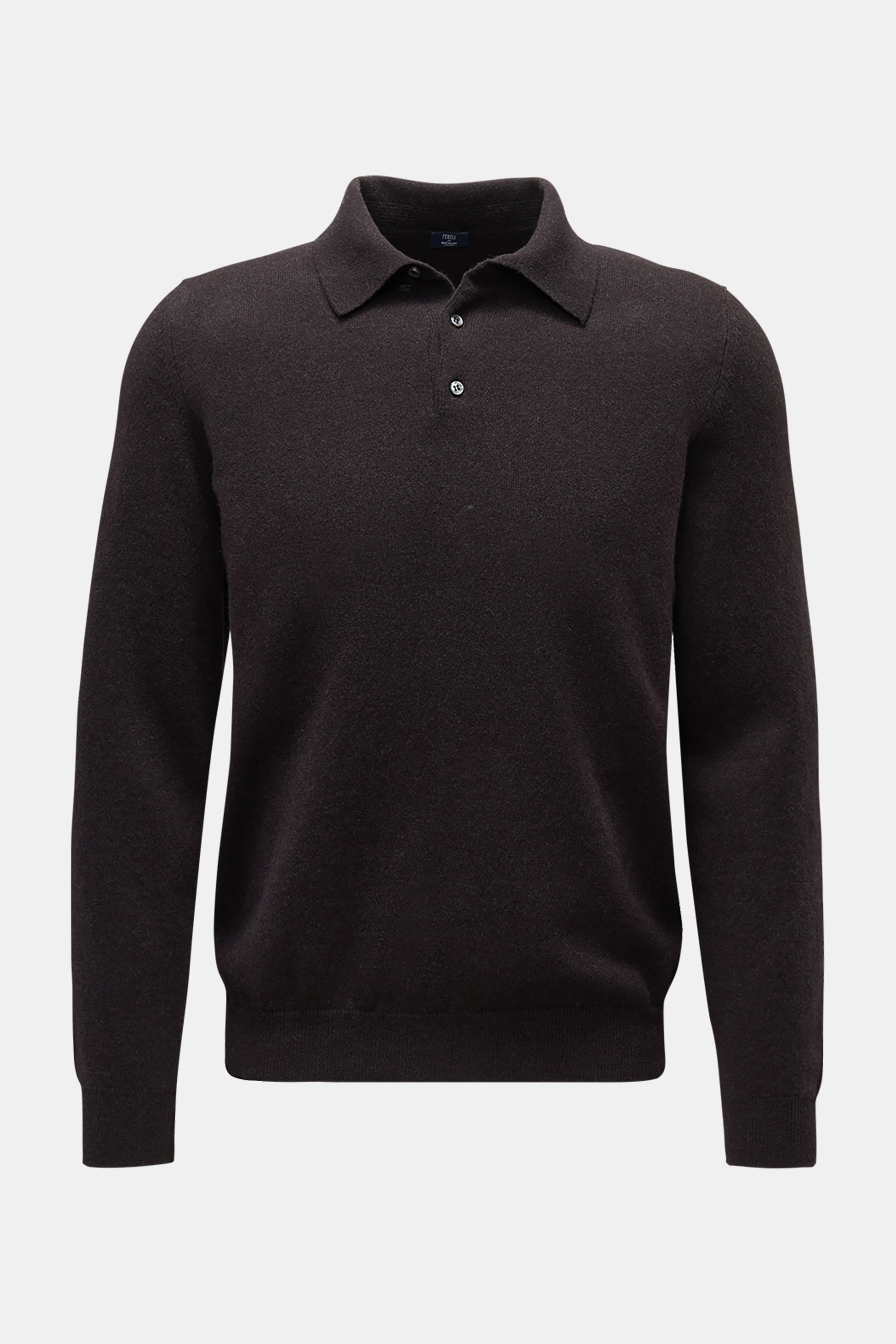Fedeli Cashmere knit polo 'Sportman' grey-brown