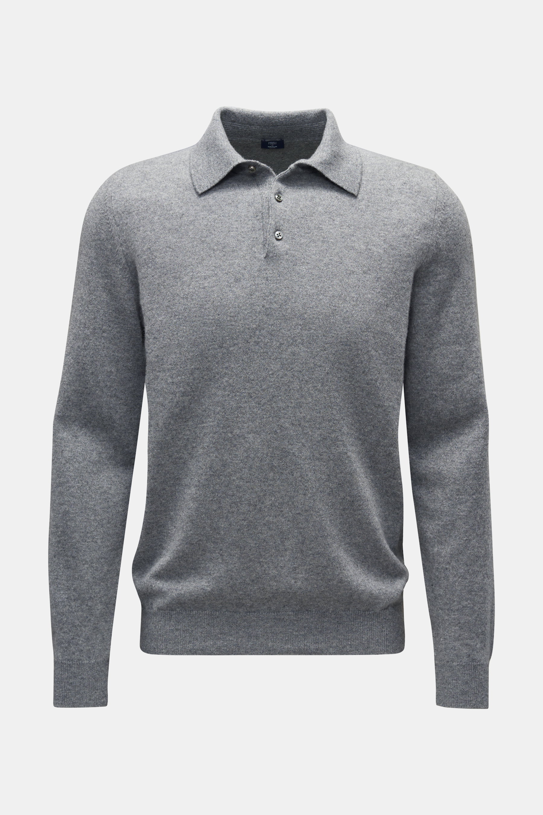 Fedeli Cashmere Strickpolo 'Sportman' hellgrau