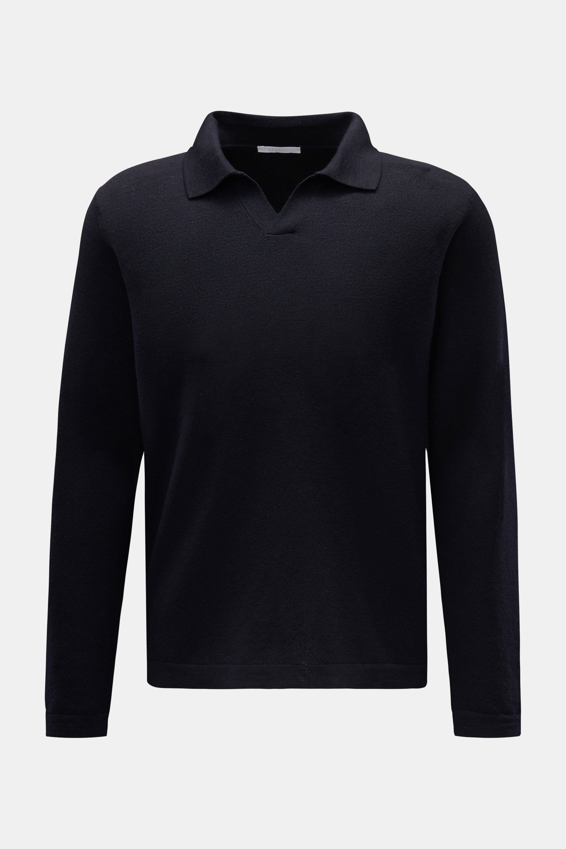 Merino Strickpolo 'Oyster' navy