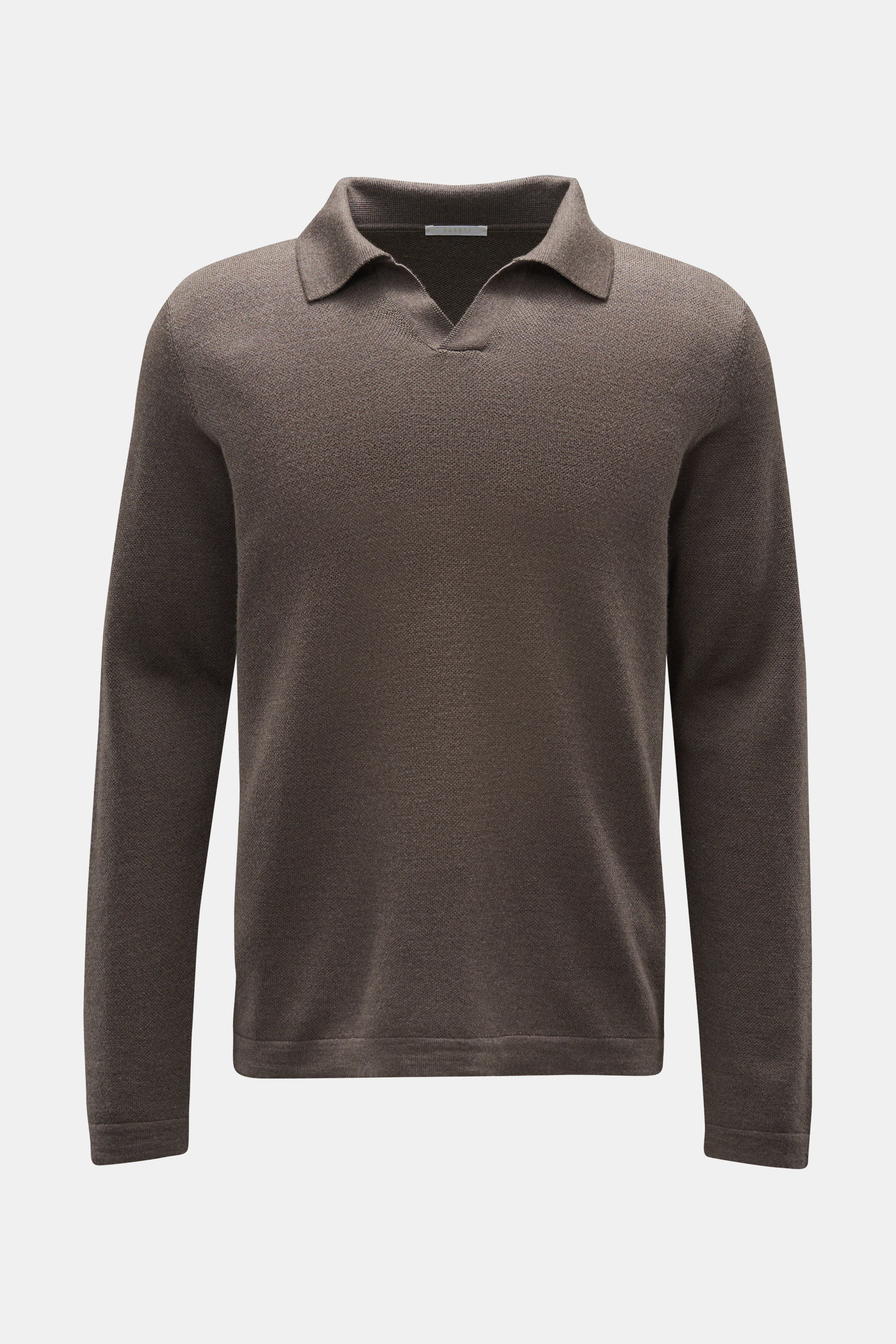 04651/ A trip in a bag Merino Strickpolo 'Oyster' graubraun