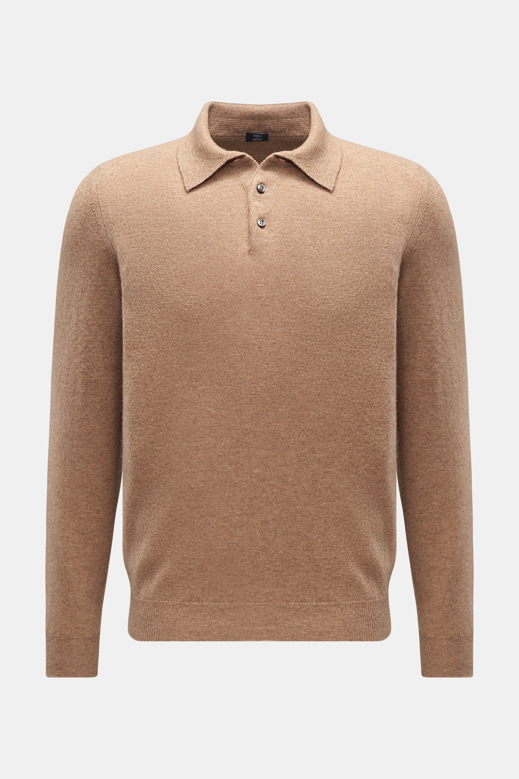 Fedeli Cashmere Strickpolo 'Sportman' camel meliert