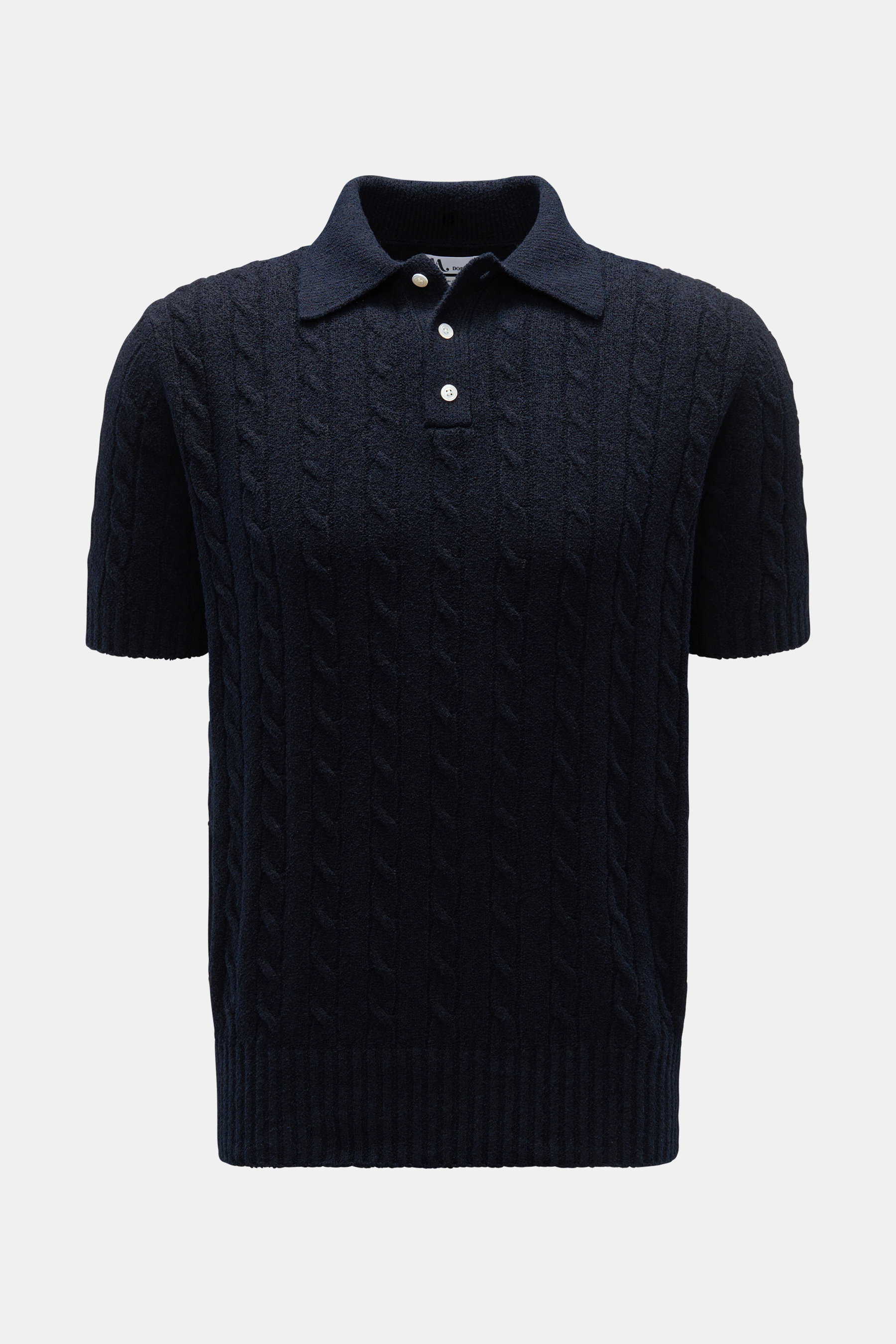 Doppiaa Bouclé short sleeve knit polo 'Aaitan' navy