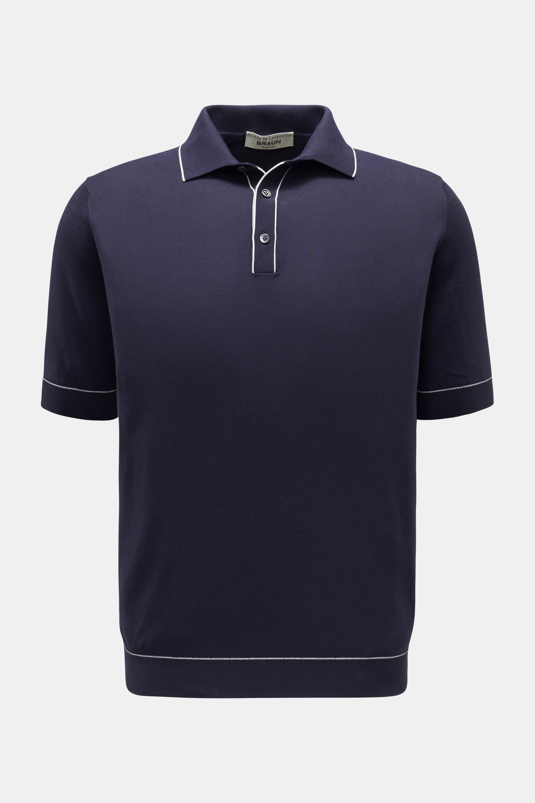 Filippo de Laurentiis Kurzarm-Strickpolo navy